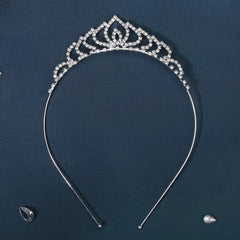 Thin Rhinestone Crown Hairband Headband Princess Tiara Wedding