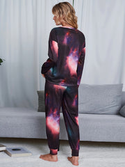 Tie Dye Lounge Set Crew Neck Top & Pants