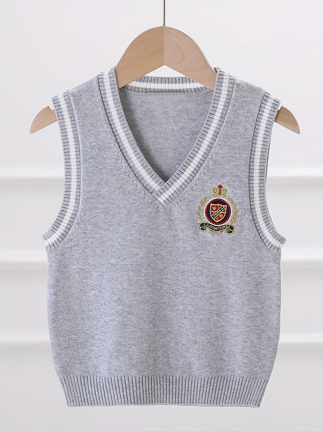Boys V Neck Knitted Cotton Sweater Vest