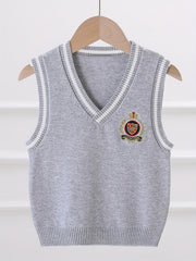 Boys V Neck Knitted Cotton Sweater Vest