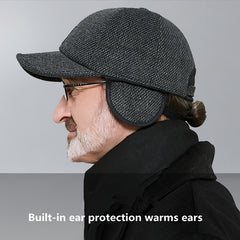 Men's Winter Ear Protection Baseball Cap - Windproof Thick Warm Cap