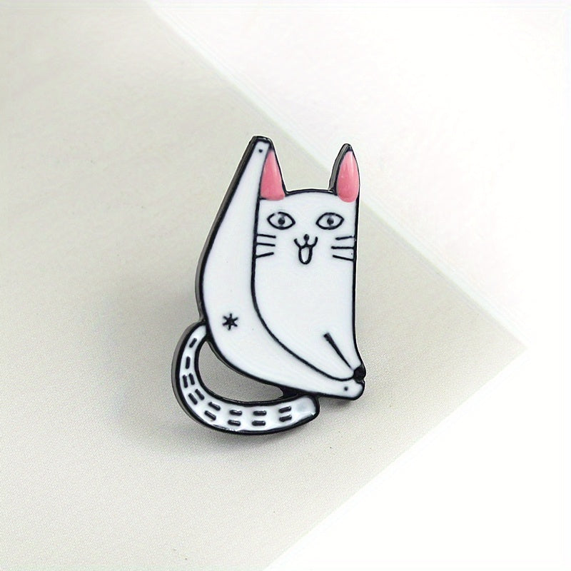 Pink Cat Yoga Pose Brooch for Girls