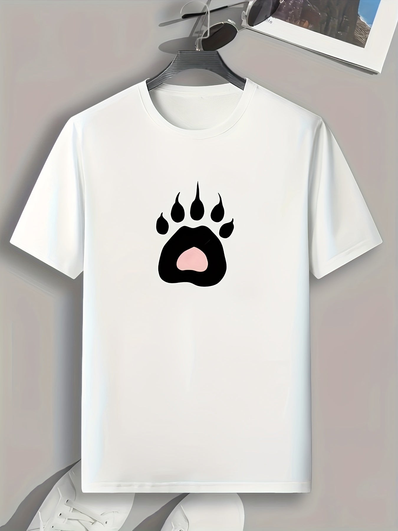 Paw Print Men's Graphic T shirt Comfy Tees For Summer