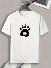 Paw Print Men's Graphic T shirt Comfy Tees For Summer