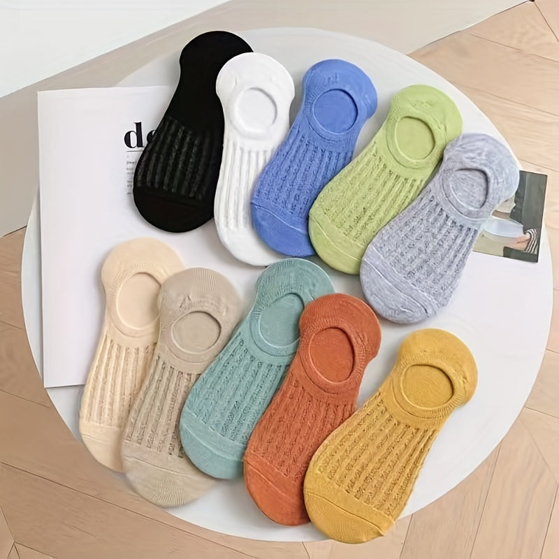 10 Pairs Women's No Show Socks Breathable Lightweight Low Cut Ankle Stockings