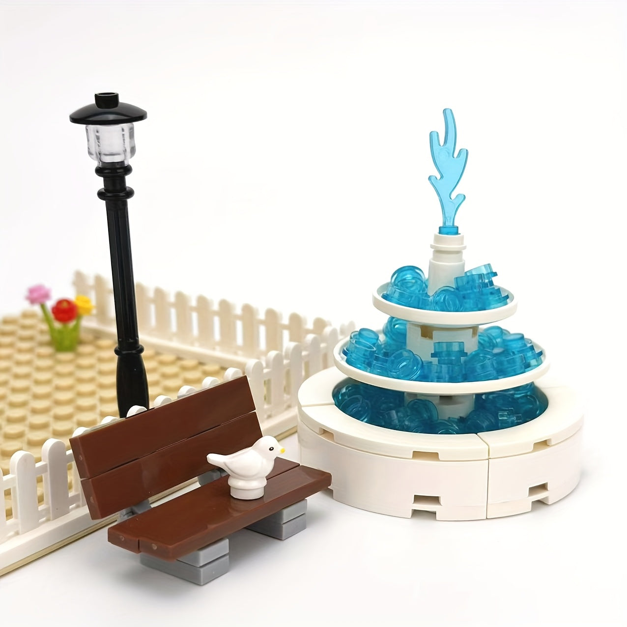 Particle Building Blocks Fountain Treehouse Courtyard Set