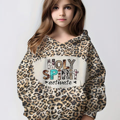 Girls' Animal Print Hooded Sweatshirt Pullovers Casual Hoodie Tops