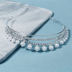 Pearl Headband Rhinestone Head Hoop Bridal Hair Accessories
