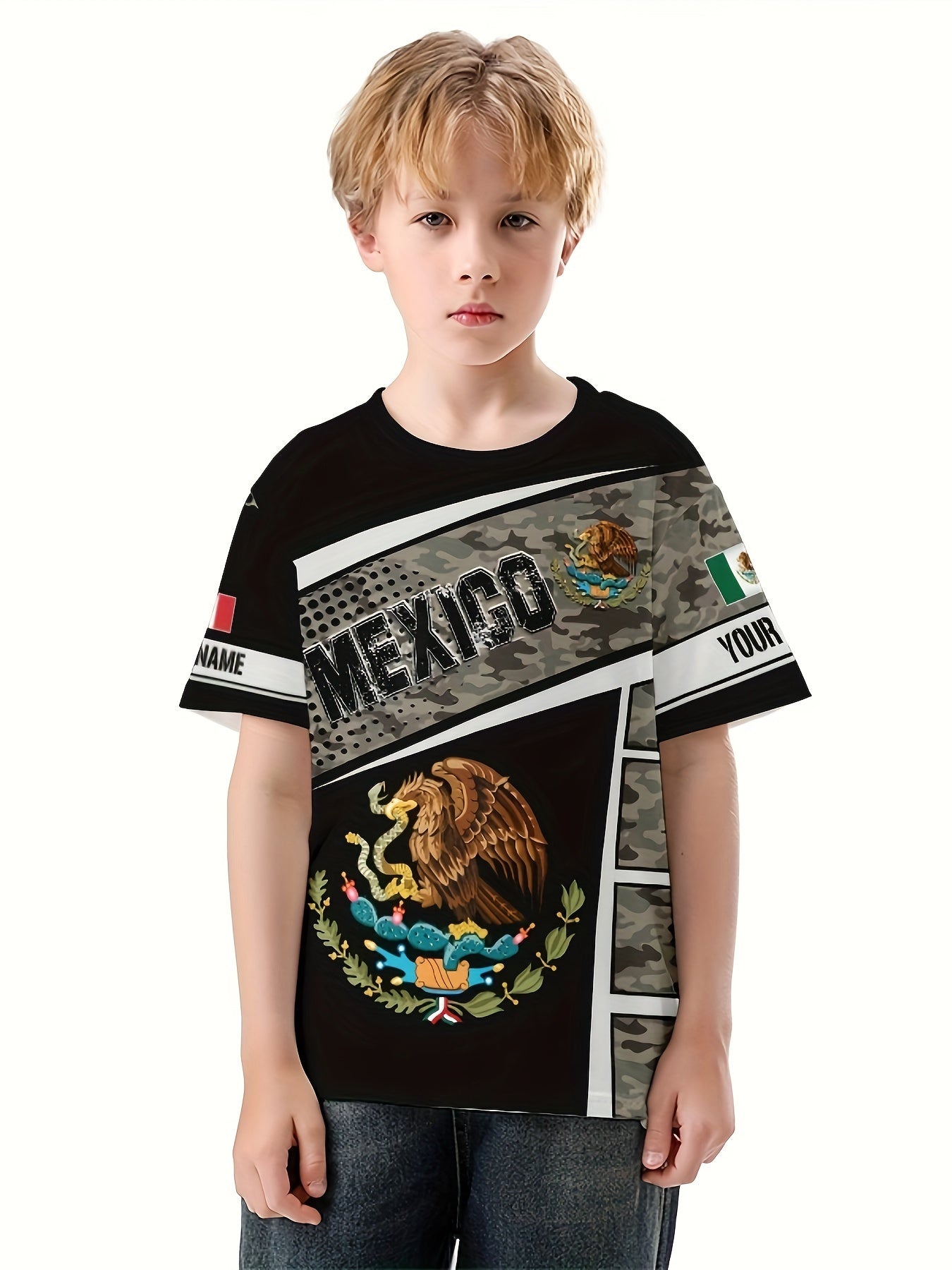 MEXICO 3D Print Boys' Summer Sports T-shirt