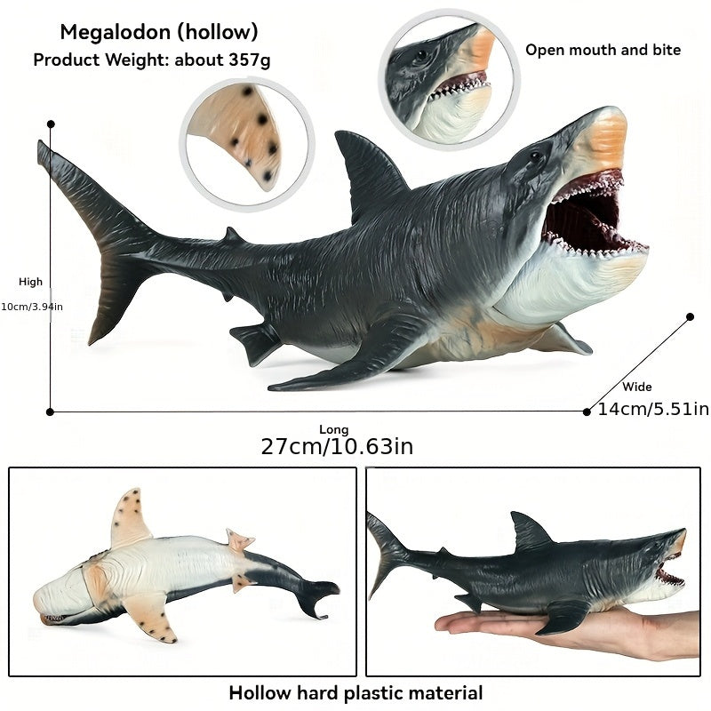Realistic Shark Model Bite Resistant PVC Collectible Toy w/ Detailed Markings