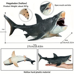 Realistic Shark Model Bite Resistant PVC Collectible Toy w/ Detailed Markings