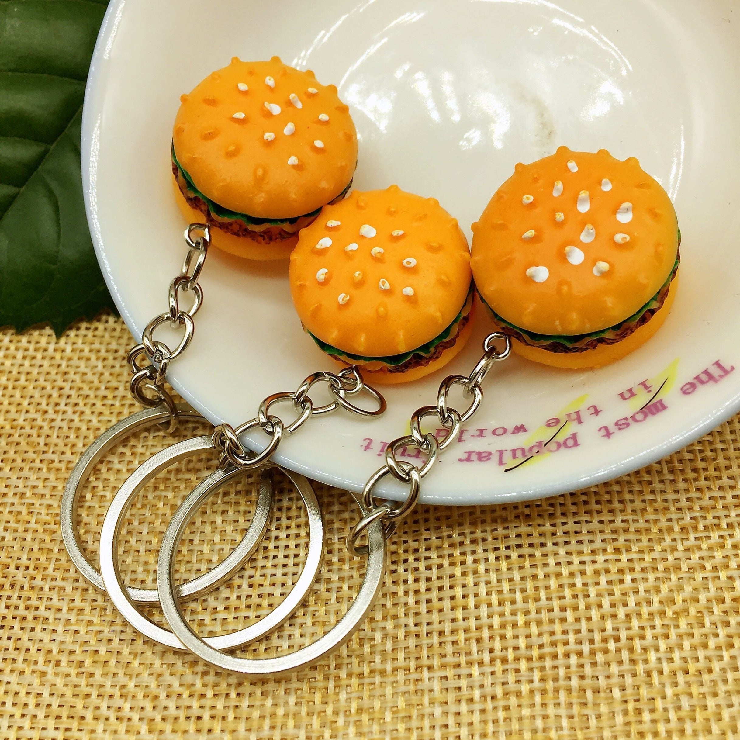 Hamburger Keychain Cartoon Food Car Keychain Bag Keychain