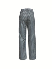 Striped Straight Leg Pants for Women