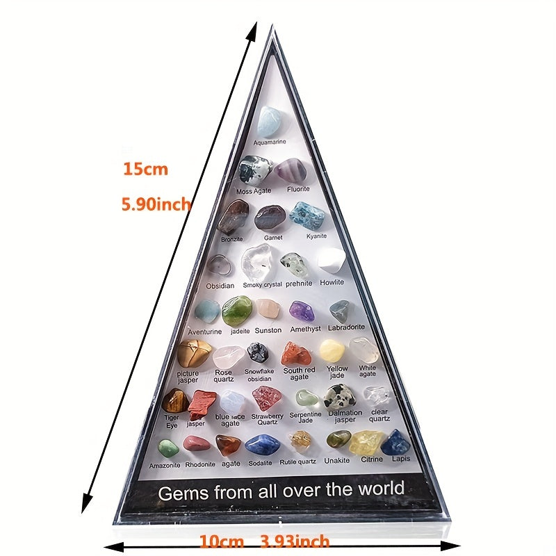 Crystal Agate Gemstone Ore Specimen Triangle Set for Christmas Gift