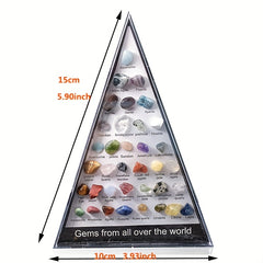 Crystal Agate Gemstone Ore Specimen Triangle Set for Christmas Gift