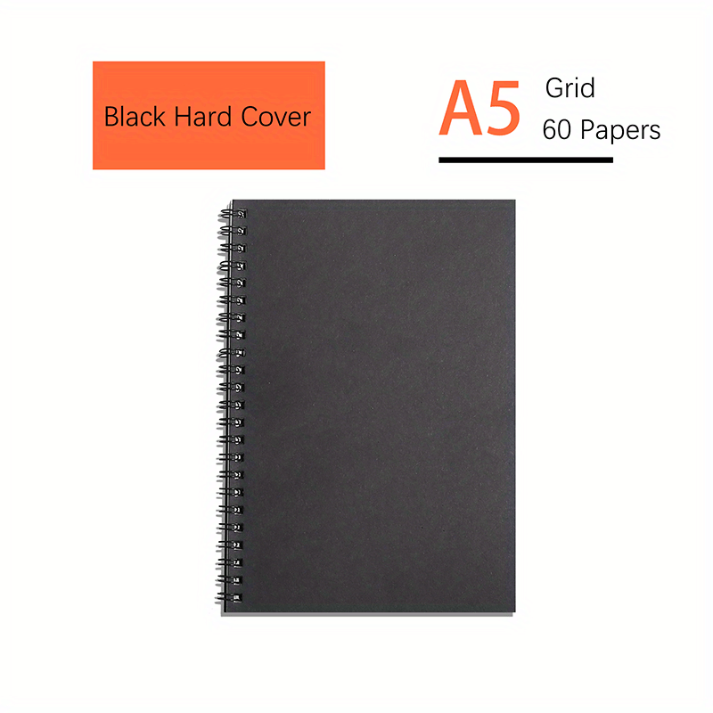Set of 4 A5 Notebooks with Khaki Hard Cover, 120 Pages