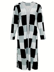 Colorblock Geometric Cardigan