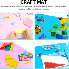 2 Pack Silicone Craft Mats for Resin Casting and DIY Art, Nonstick Silicone