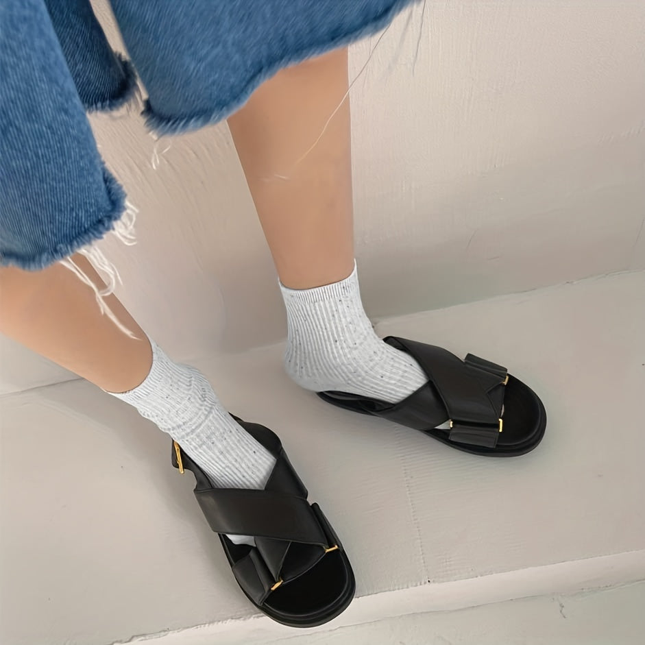 Polka Dot Print Crew Socks Women's Stockings