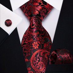 Men's Floral Jacquard Necktie Set - Business Party Wedding Gift