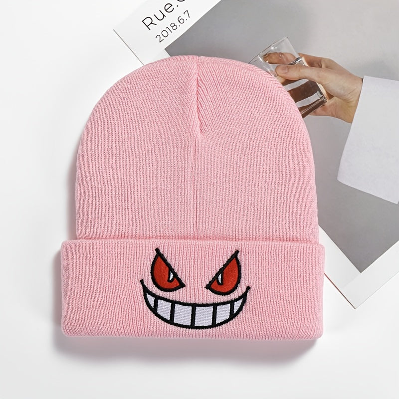 Cartoon Embroidered Knitted Hat Hip Hop Autumn Winter Wool