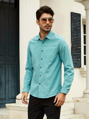 Men's Lapel Shirt with Chest Pocket