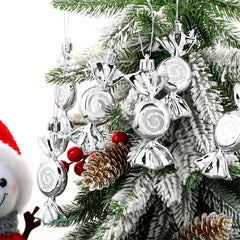6pcs Silvery Plating Candy Hanging Ornament Christmas Party Decoration