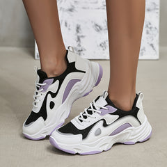 Women's Block Thick Bottom Sneakers Comfortable Sports Shoes