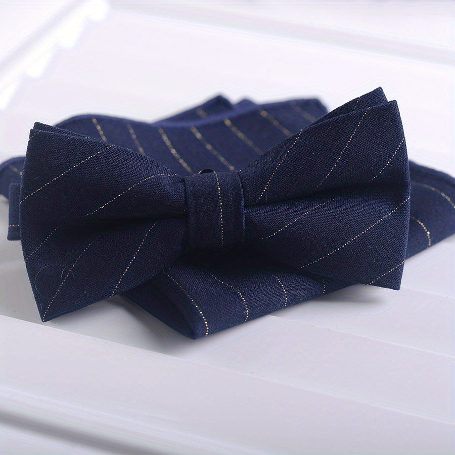 Men's Bow Tie and Square Scarf Combo for Formal Dress