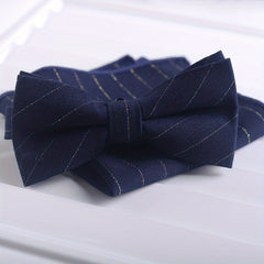 Men's Bow Tie and Square Scarf Combo for Formal Dress