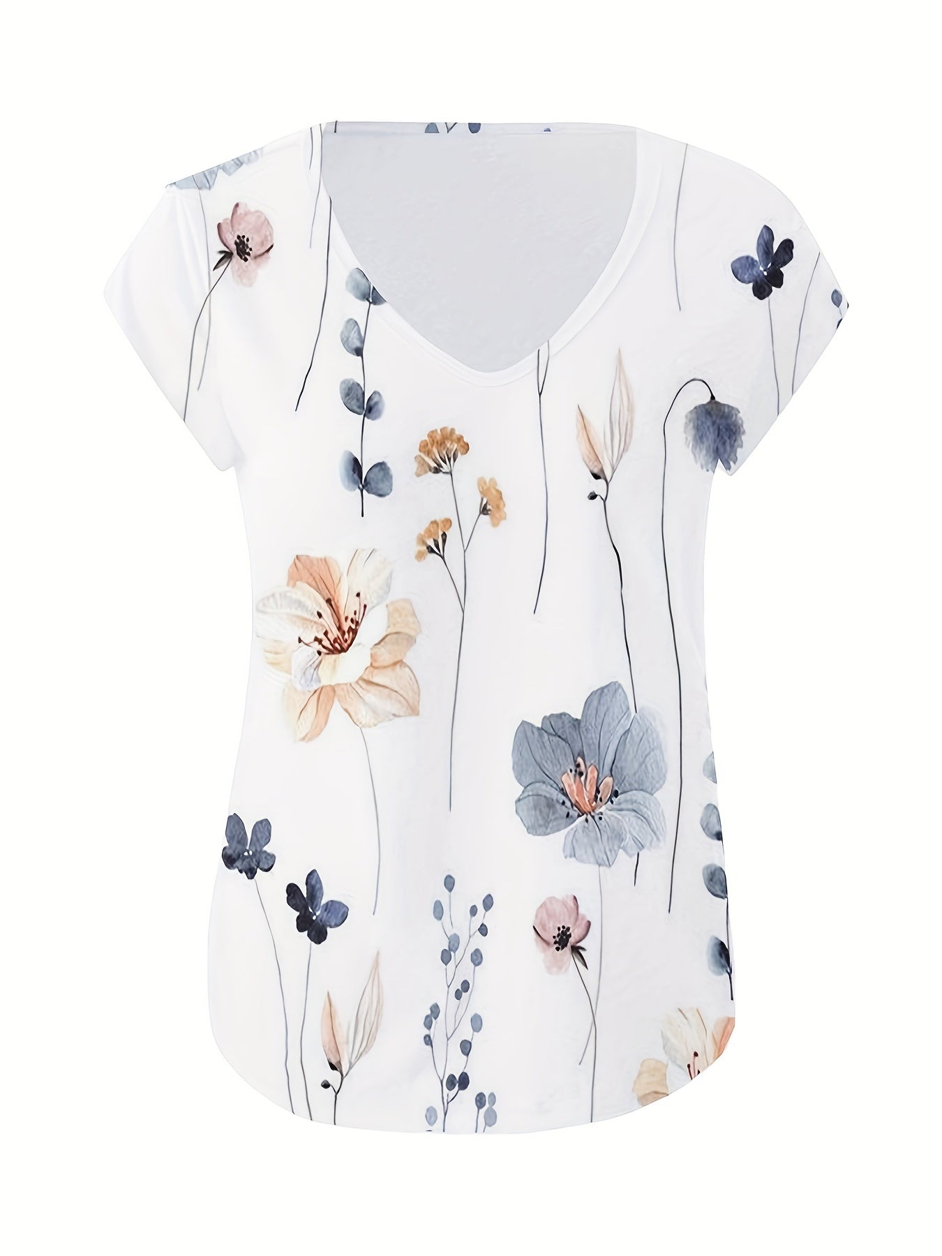Floral Print V Neck Tank Top for Women