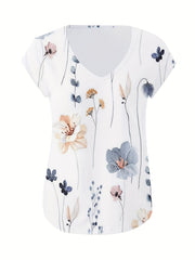 Floral Print V Neck Tank Top for Women