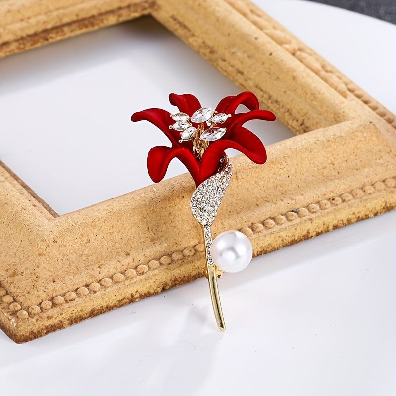 Lily Flower Brooch Women Daily Decoration Mother's Gift Clothing Decor