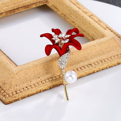 Lily Flower Brooch Women Daily Decoration Mother's Gift Clothing Decor