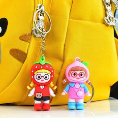 Cartoon Fruit Girl Keychain Watermelon Strawberry Pendant Ornament