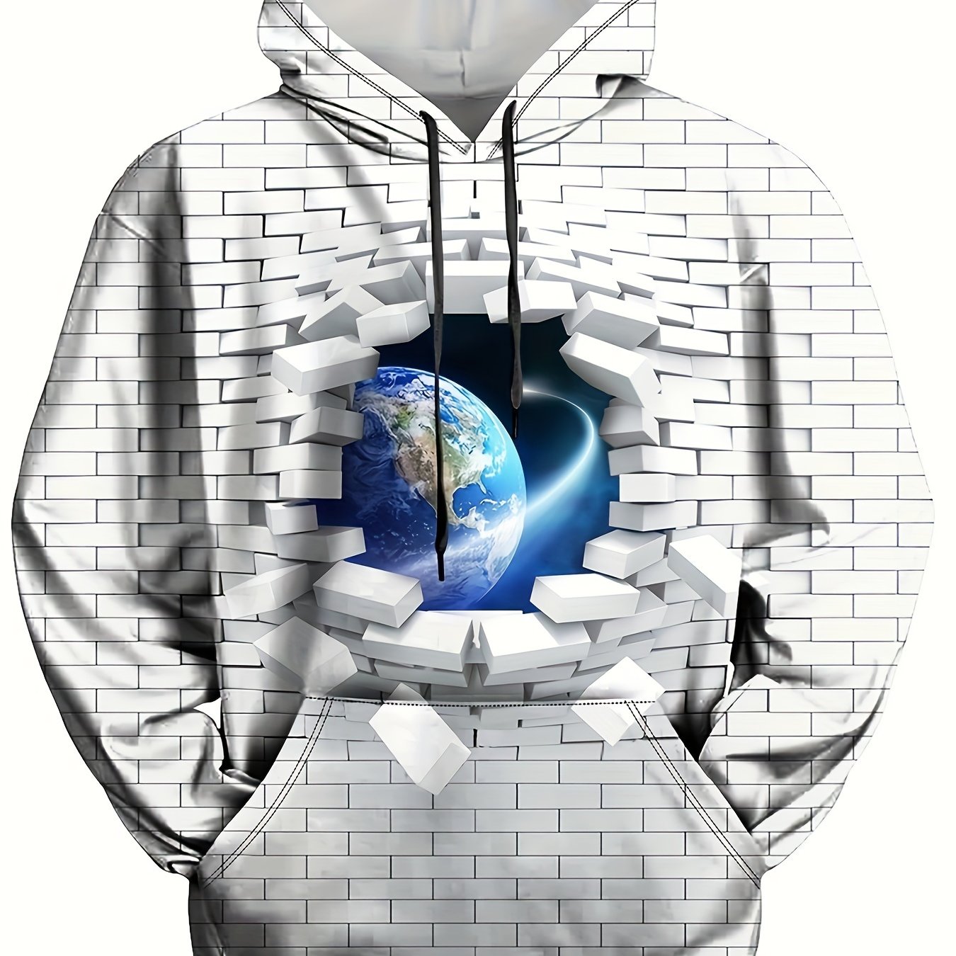 Earth 3D Print Hoodies Men Graphic Hoodie Loose Pullover Autumn Winter