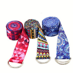 Colorful Printed Yoga Stretch Belt Resistance Band for Home Gym