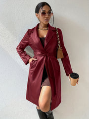 Solid Lapel Jacket Casual Open Front Long Sleeve Outerwear