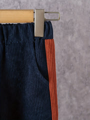Boy's Clash Corduroy Shirt & Pants Set for Spring Fall