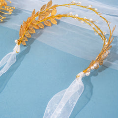 Golden Leaf Hairband Bridal Headdress Wedding Dress Accessories