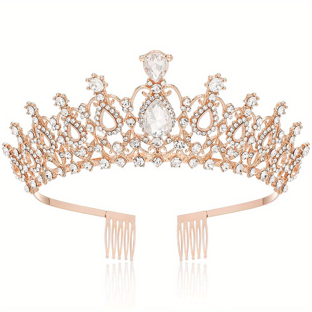 Crystal Rhinestone Bridal Wedding Prom Headband With Comb
