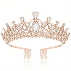 Crystal Rhinestone Bridal Wedding Prom Headband With Comb