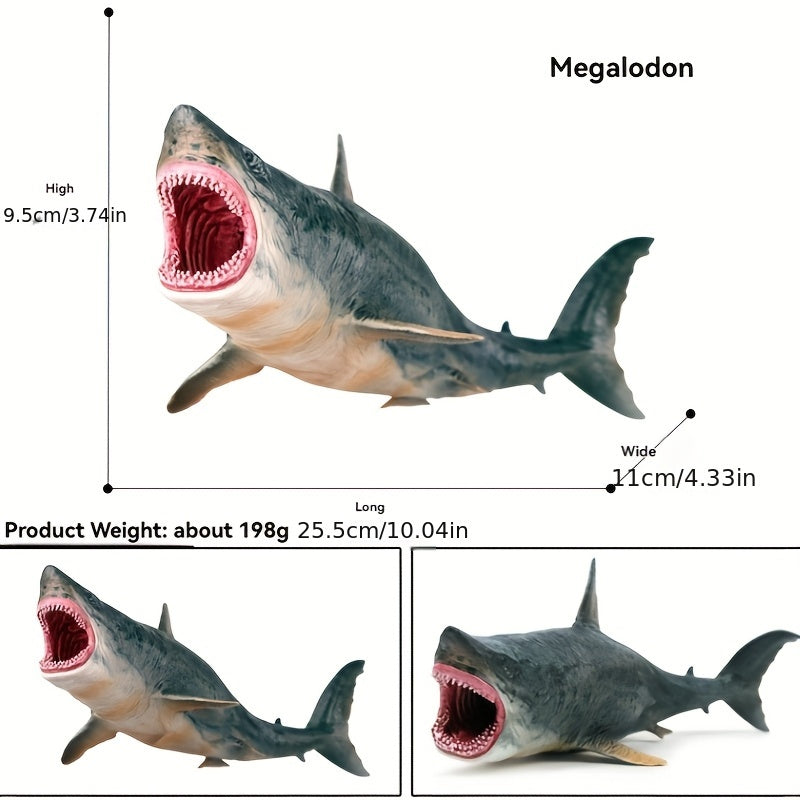 Realistic Shark Model Bite Resistant PVC Collectible Toy w/ Detailed Markings