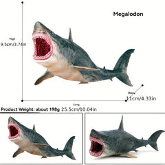 Realistic Shark Model Bite Resistant PVC Collectible Toy w/ Detailed Markings