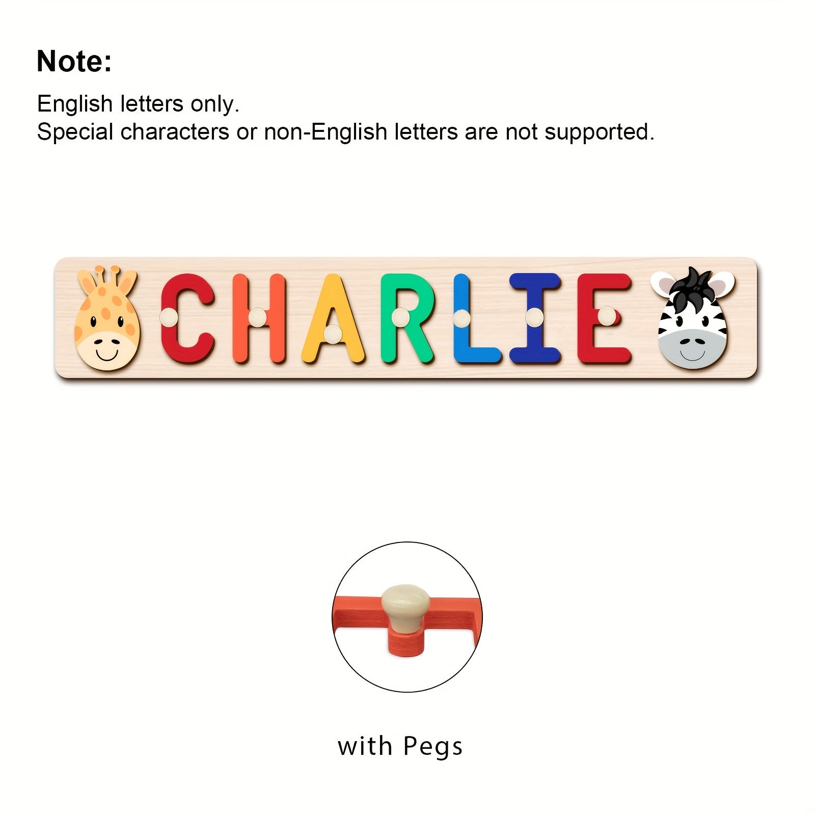 Personalized Animal Name Puzzle - Custom Wooden Educational Toy