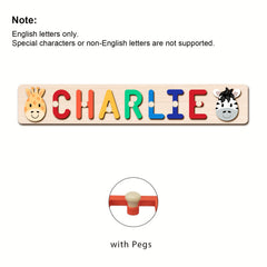 Personalized Animal Name Puzzle - Custom Wooden Educational Toy
