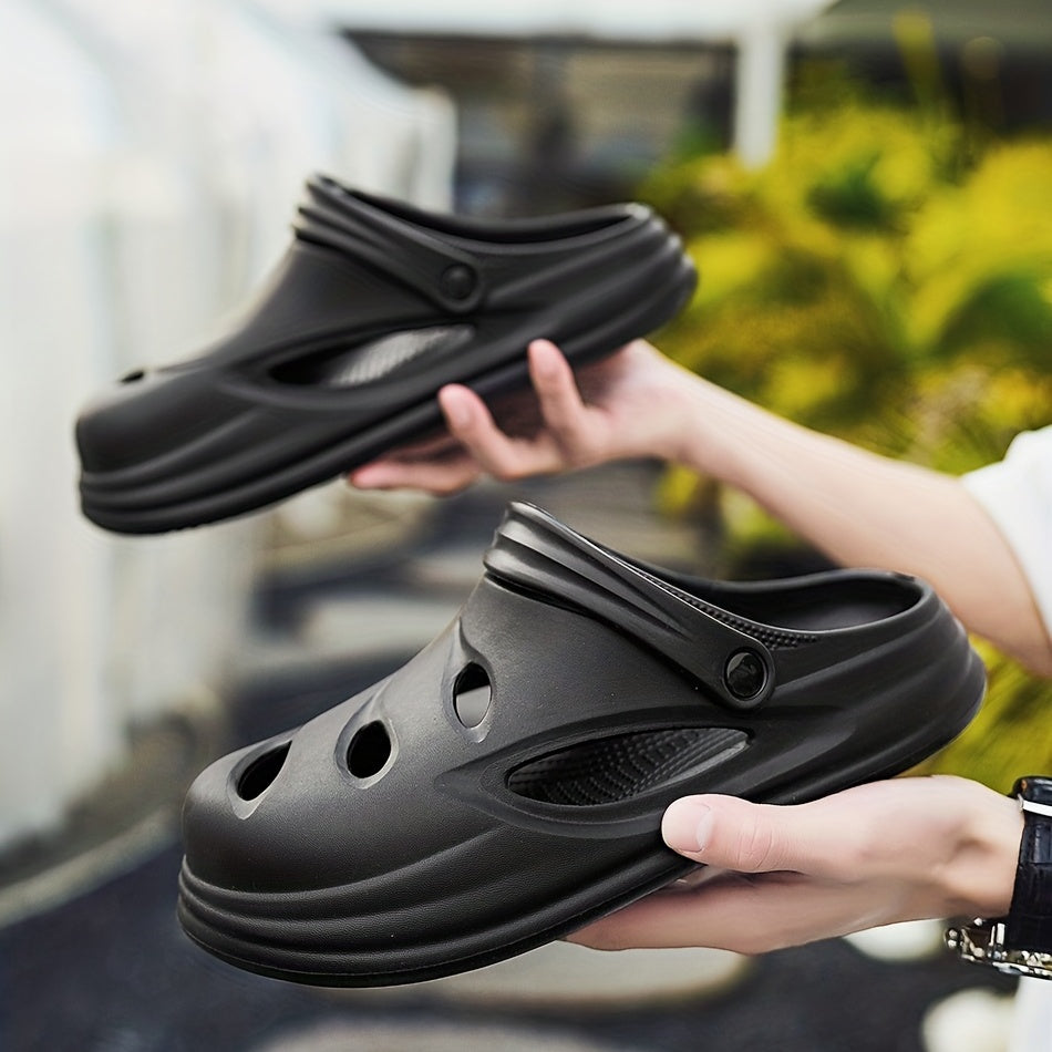 Men's Breathable Slip On Clog Sandals Casual Outdoor Walking Shoes