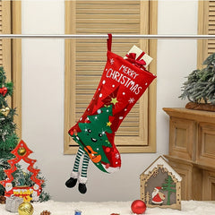Santa Claus Snowmen Elk And Tree Christmas Socks - Christmas Tree Decorations