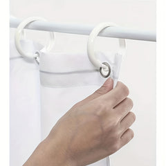 12pcs Durable Plastic Shower Curtain Rings Transparent Bathroom Accessory