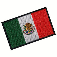 Mexico Flag Patch Embroidered Applique Mexican Iron On Sew On National Emblem